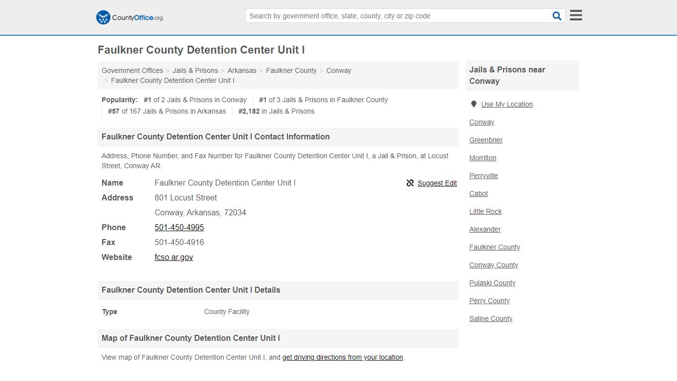 Faulkner County Detention Center Unit I - Conway, AR ...